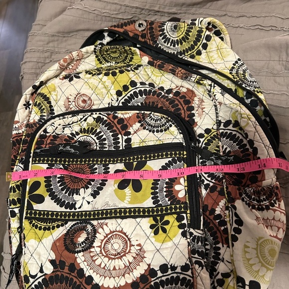 Vera Bradley Black and Green Patterned Backpack, very slight wear, overall GUC - Picture 11 of 11